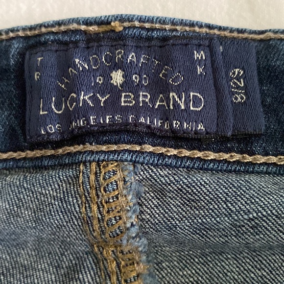 Lucky Brand Brigitte Skinny High Rise Raw Hem size 8 / 29 Medium Wash - Picture 7 of 13